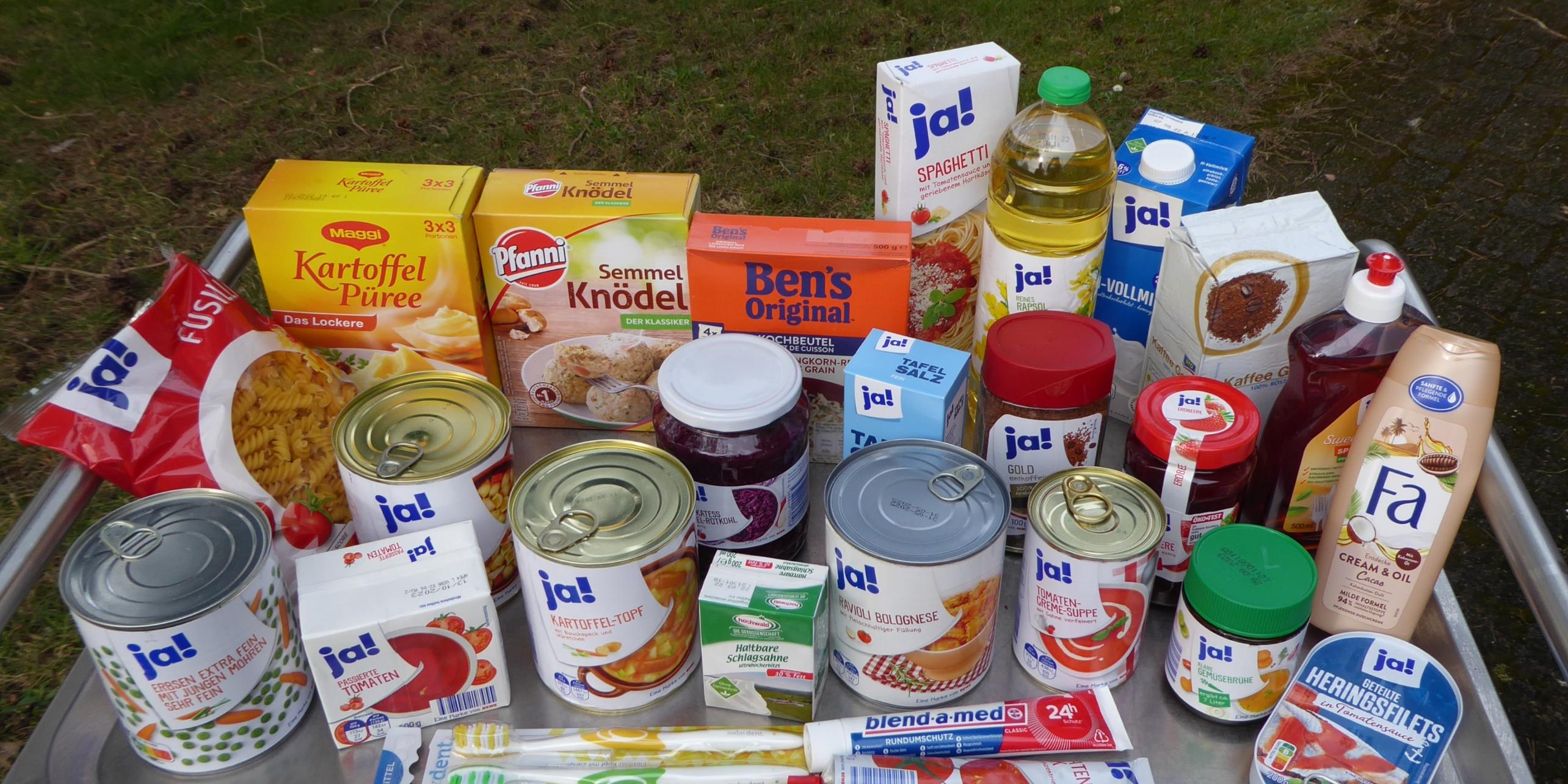 Lebensmittelpakete Warensammlung
